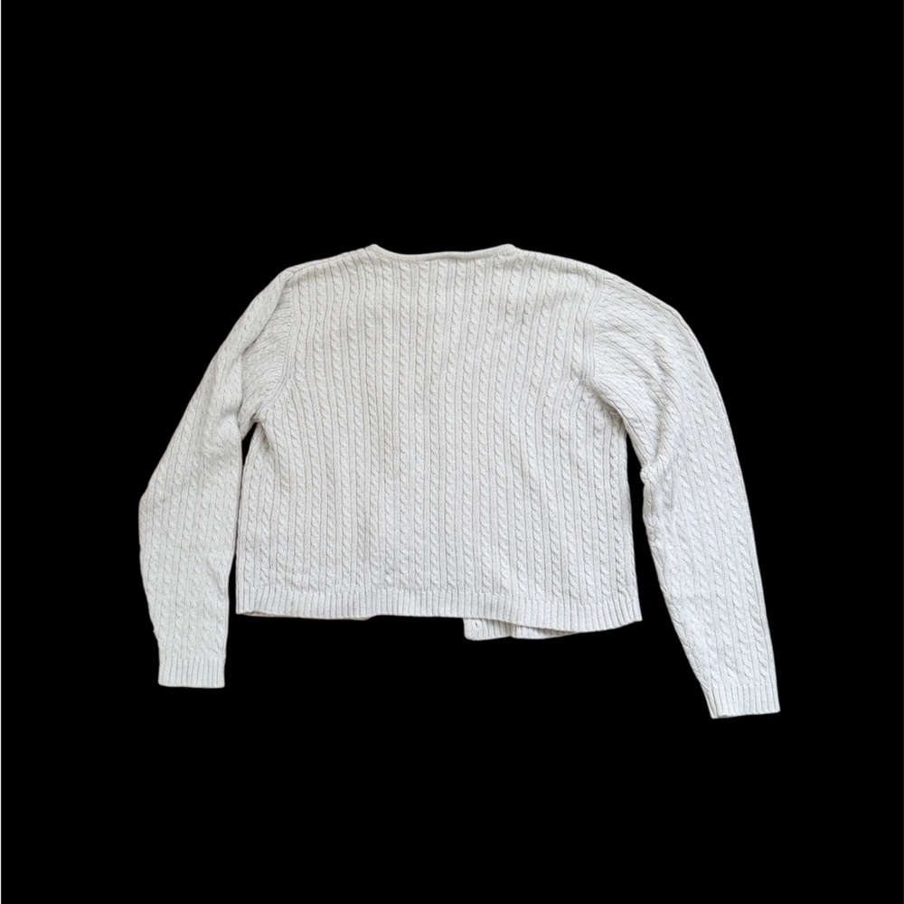 Vintage Talbots Off-White Cable Knit Sweater - Picture 2 of 4